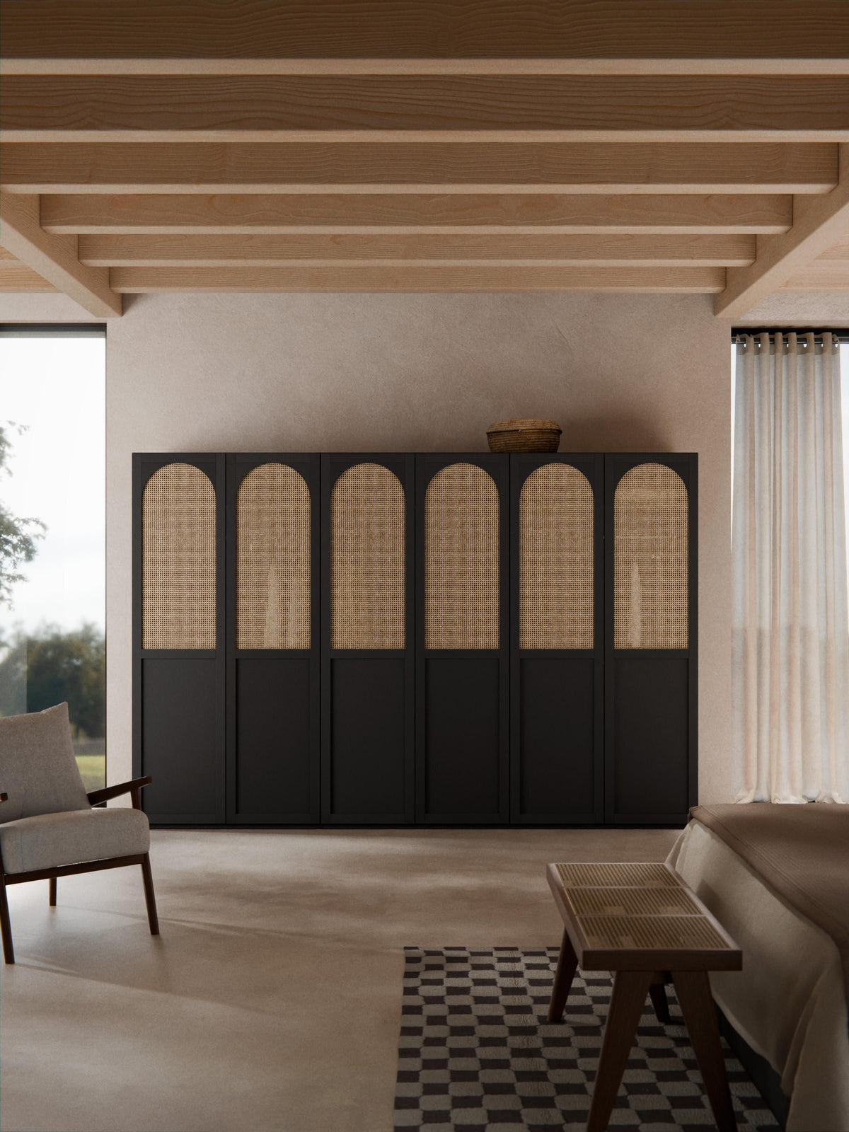 Jeanvelle Modular Hinged-Door Wardrobe, 300 cm Wide, in Various Sizes