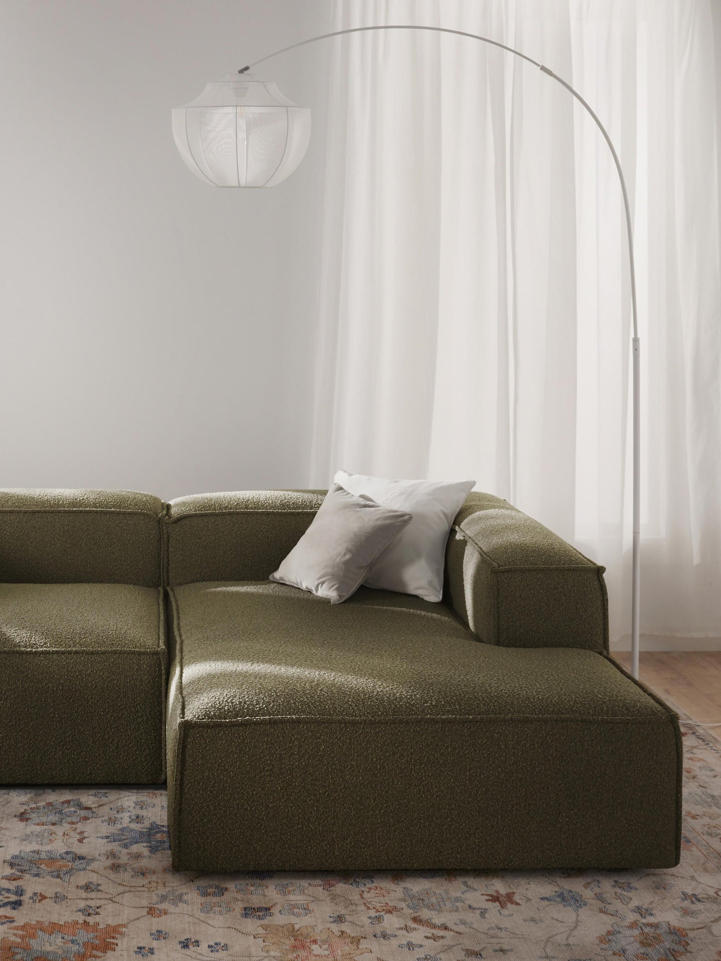 Lenskov Bouclé Ottoman Corner Module