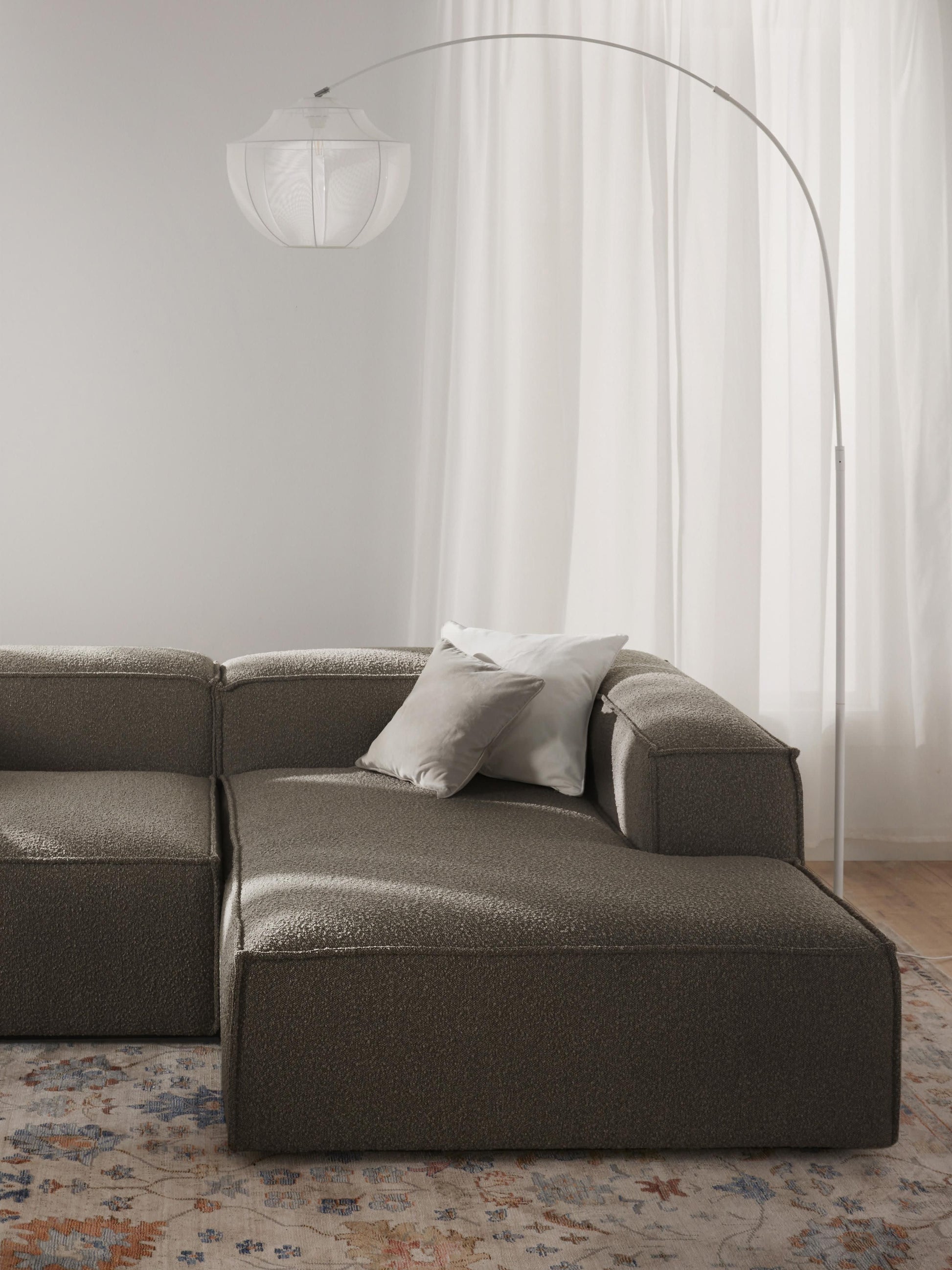 Lenskov Bouclé Ottoman Corner Module