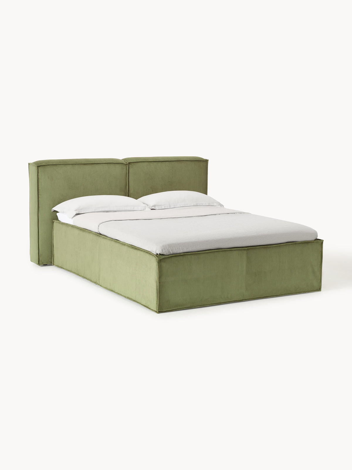 Lenskov Box Spring Bed in Corduroy