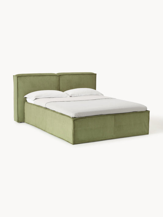 Lenskov Box Spring Bed in Corduroy