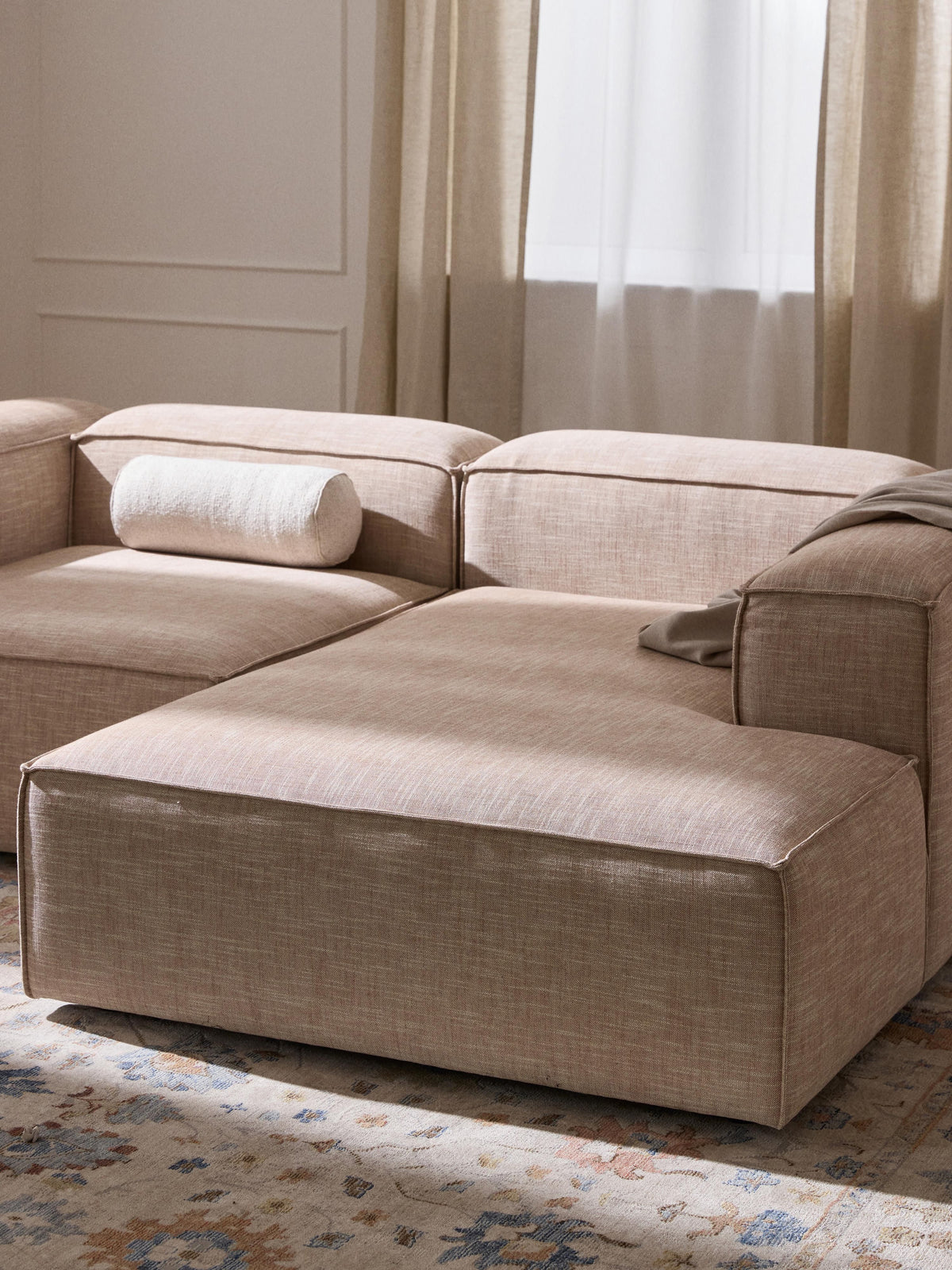 Lenskov Linen Blend Ottoman Corner Module