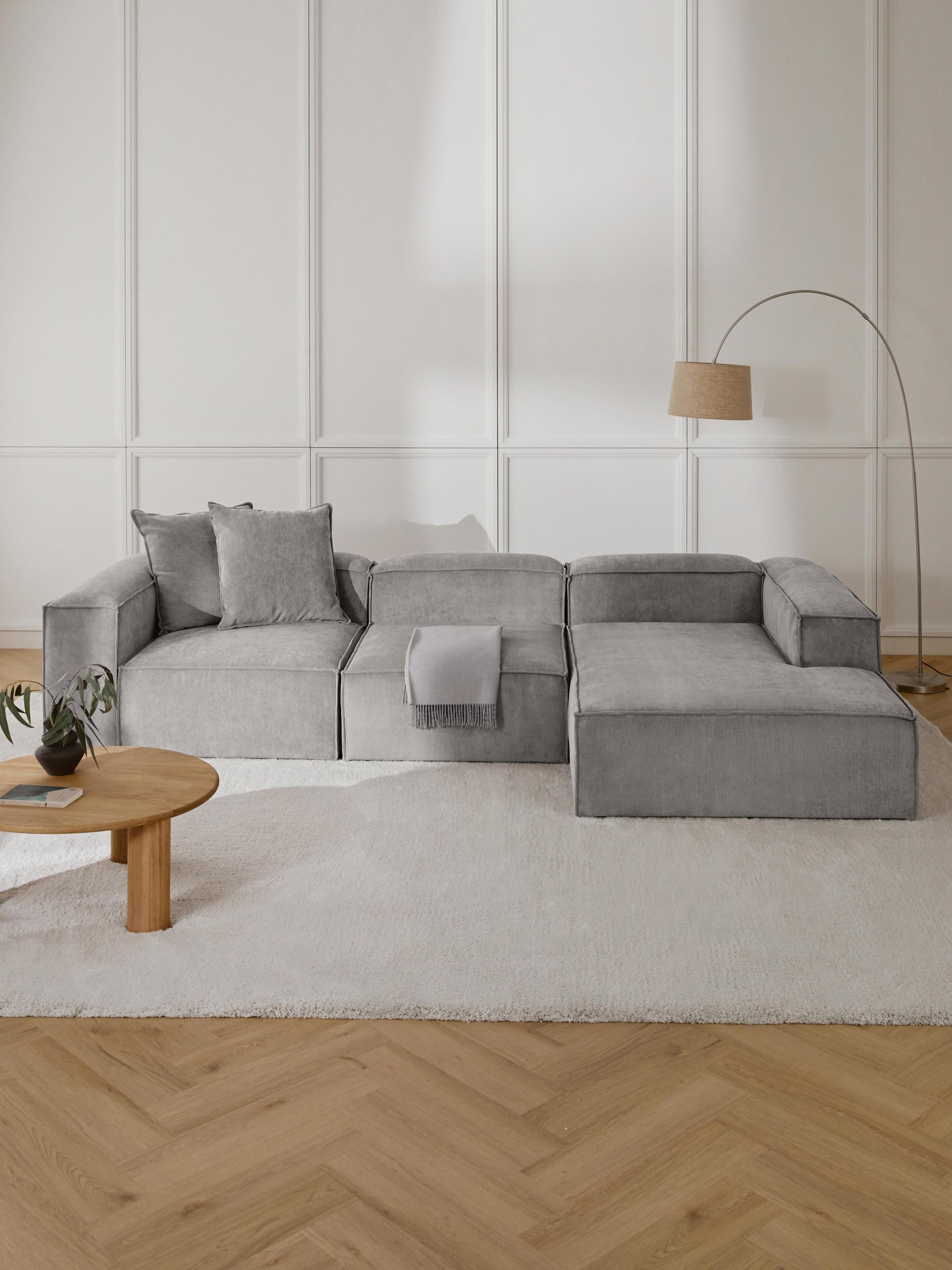 Lenskov Modular Corduroy Corner Sofa (4-Seater)
