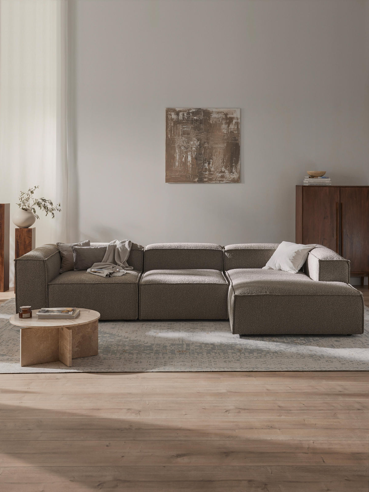 Lenskov Modular Corner Sofa in Bouclé, 4-Seater