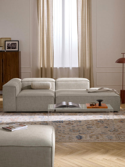 Lenskov Modular Linen Blend Ottoman