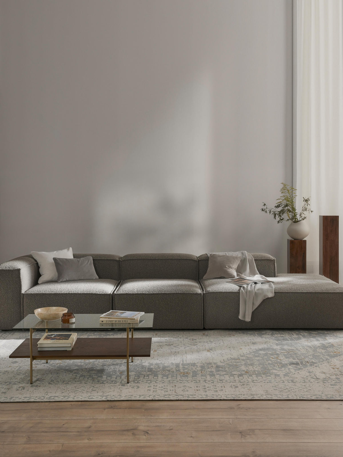 Lenskov Modular XL Bouclé Ottoman