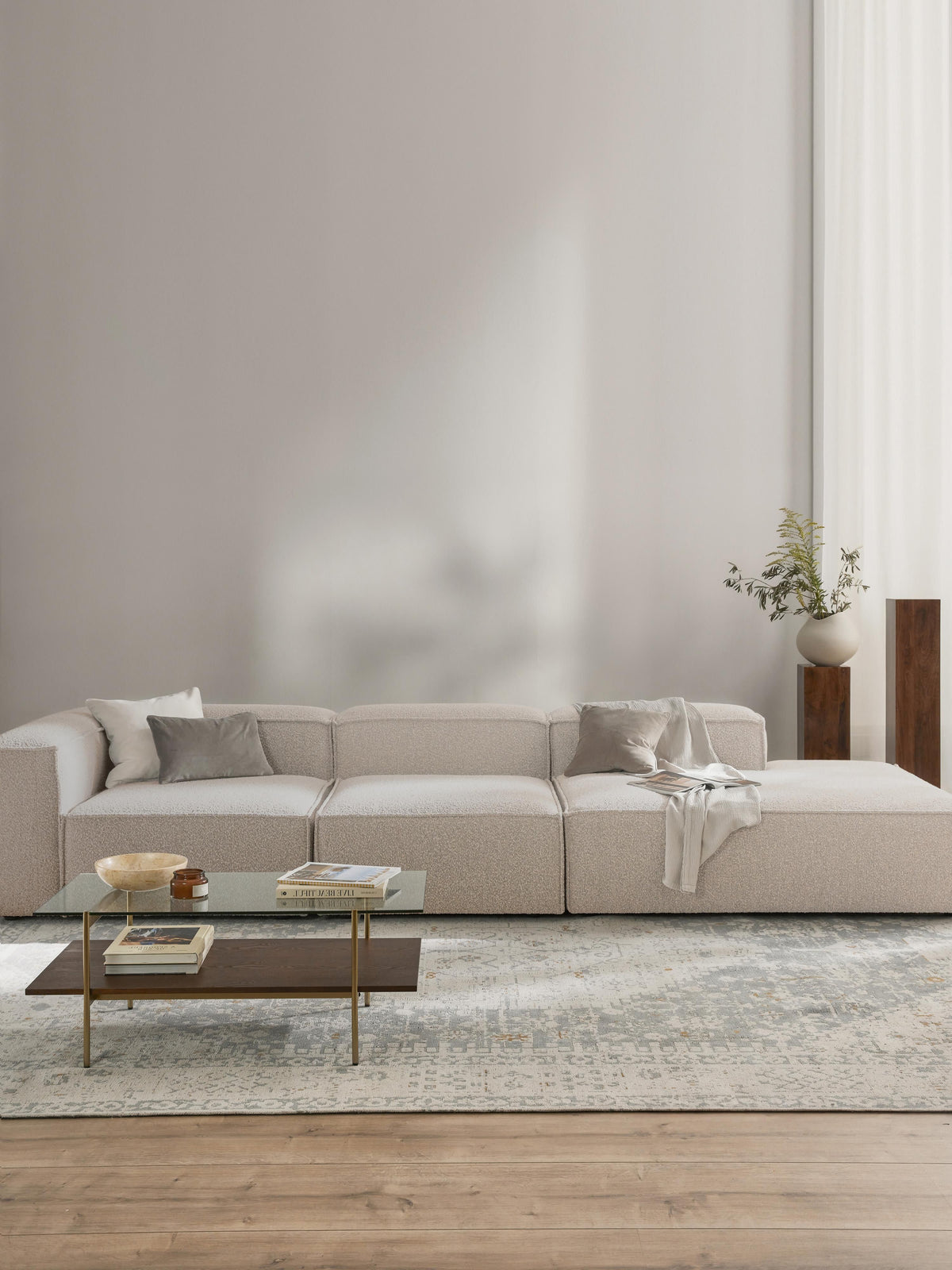 Lenskov Modular XL Bouclé Ottoman