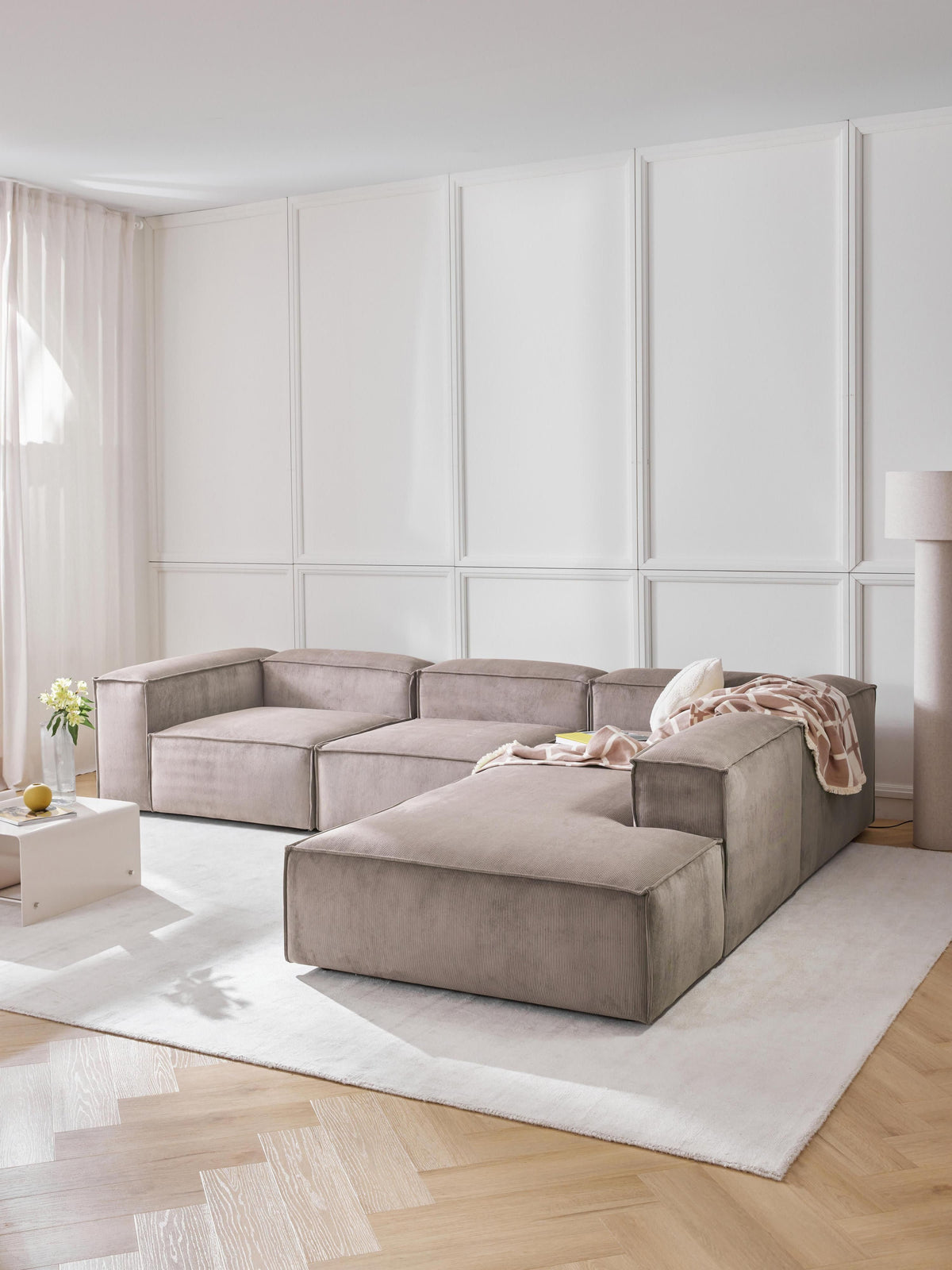 Lenskov Modular XL Corduroy Corner Sofa, 4-Seater