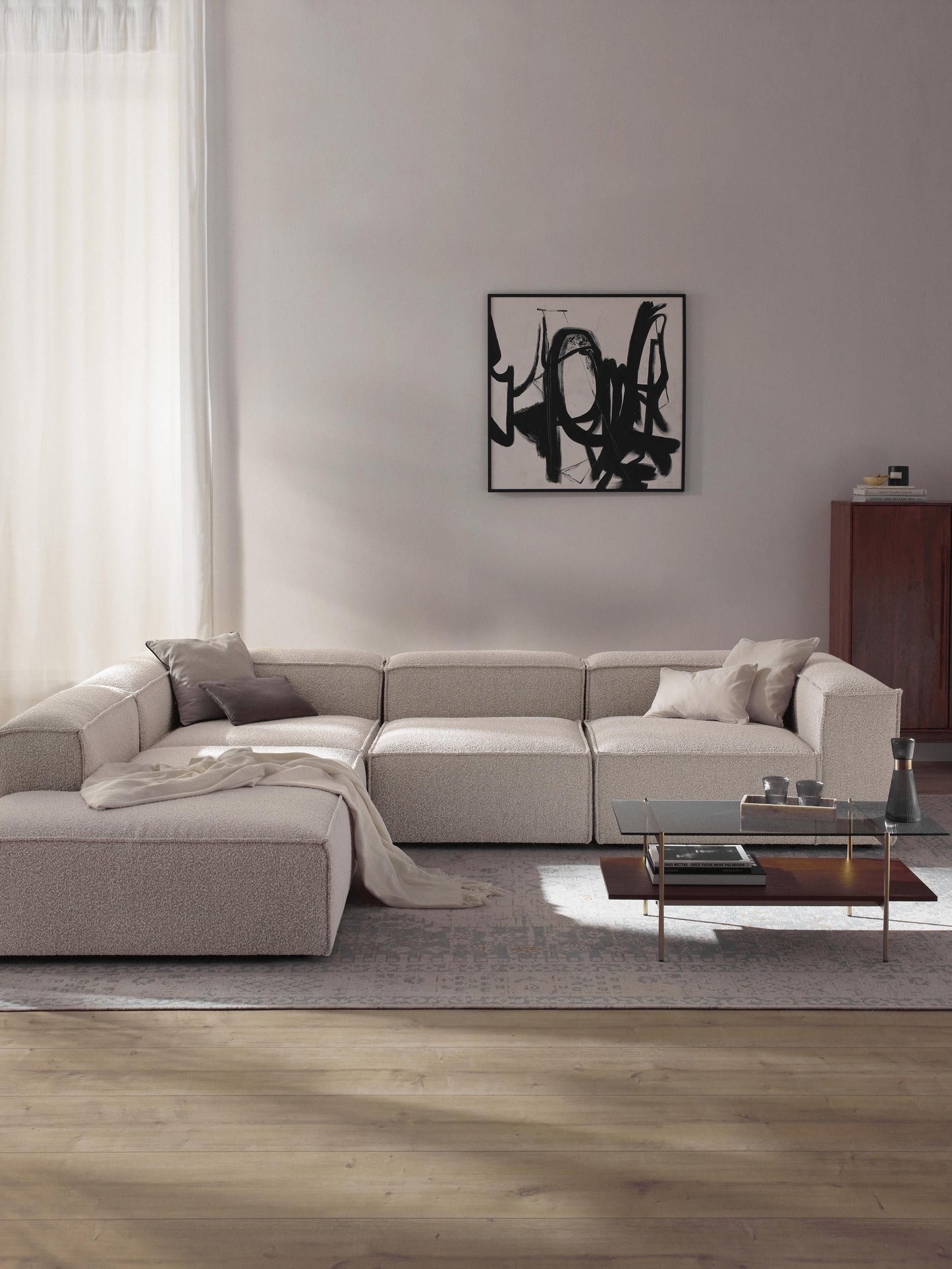 Lenskov Modular XL Corner Sofa (4-Seater) in Bouclé