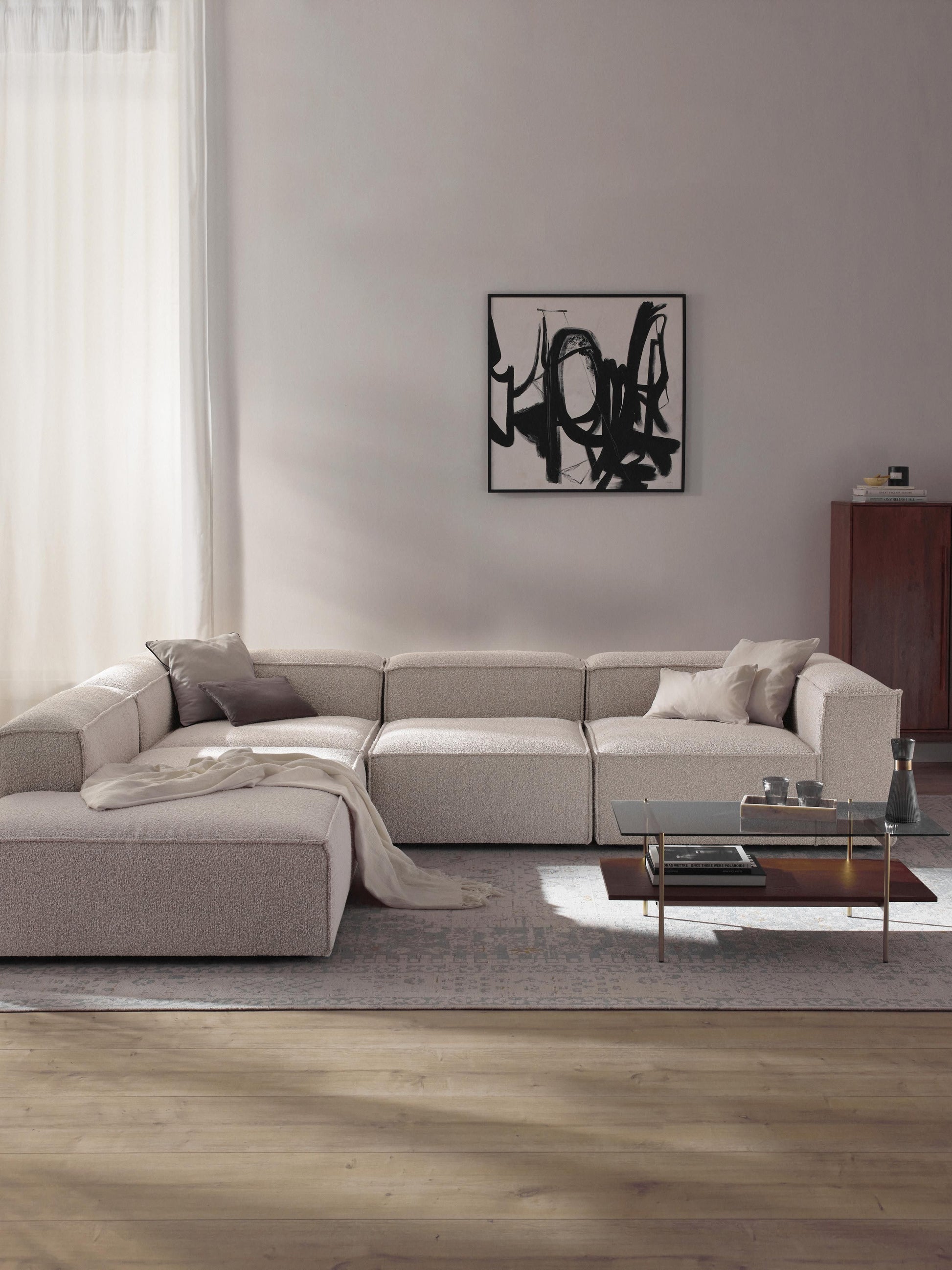 Lenskov Modular XL Corner Sofa (4-Seater) in Bouclé