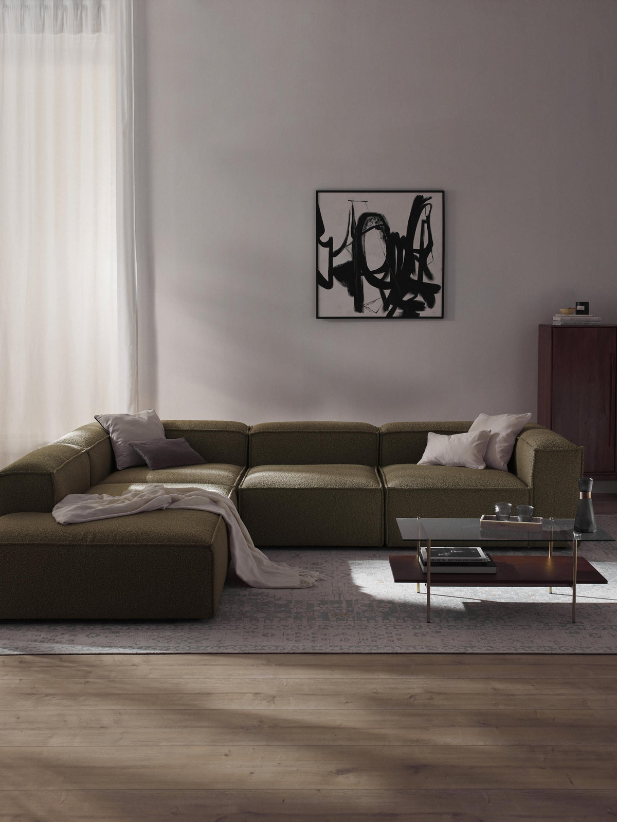 Lenskov Modular XL Corner Sofa (4-Seater) in Bouclé