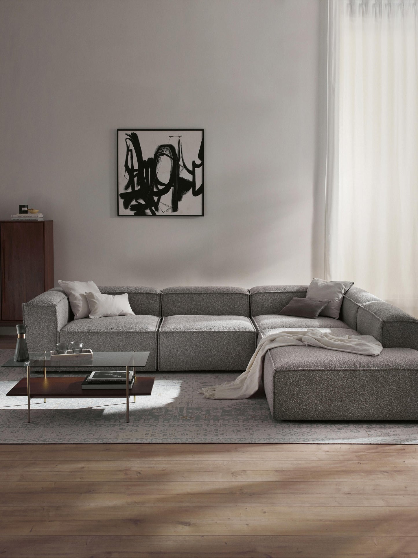 Lenskov Modular XL Corner Sofa (4-Seater) in Bouclé
