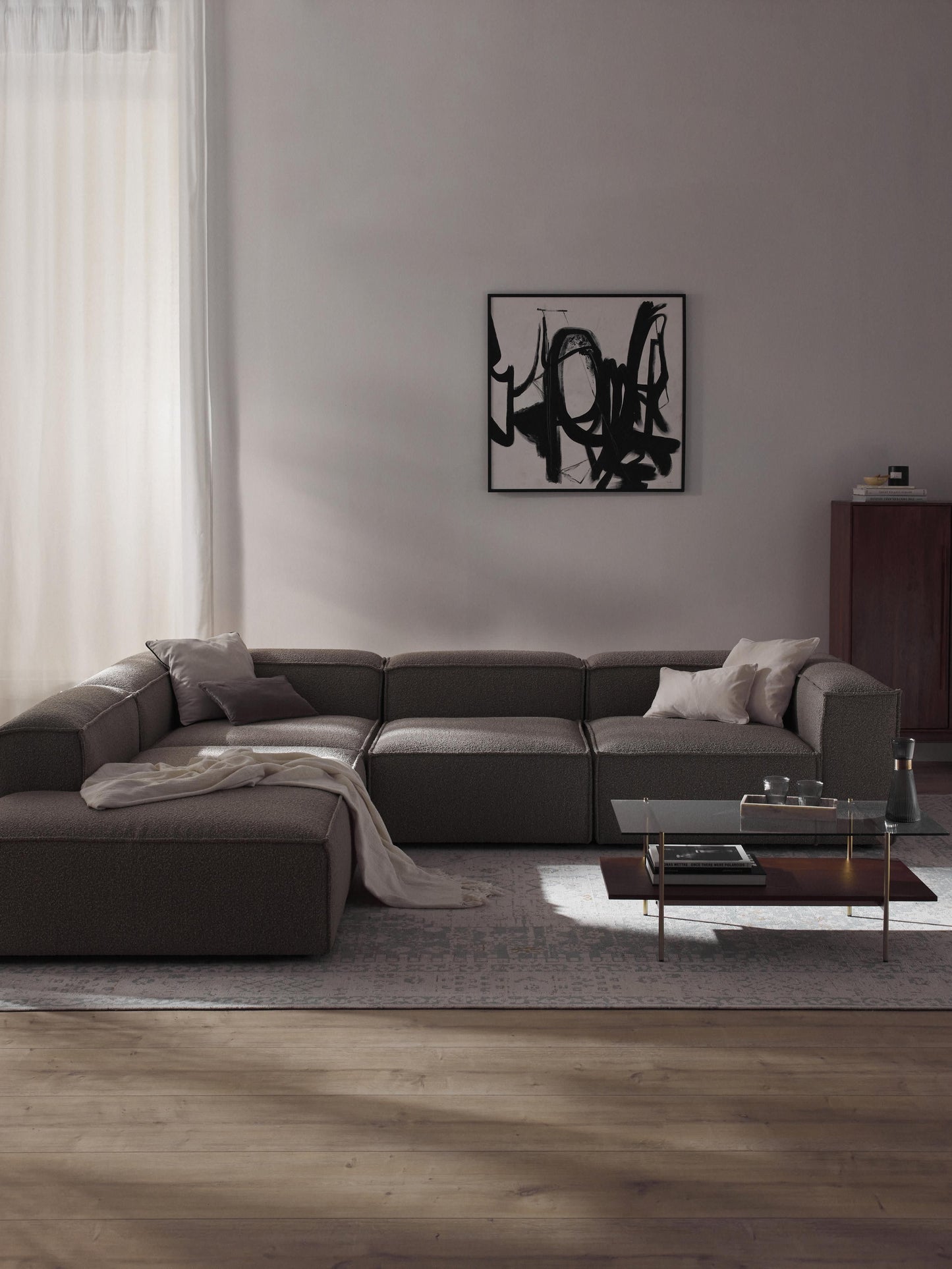 Lenskov Modular XL Corner Sofa (4-Seater) in Bouclé