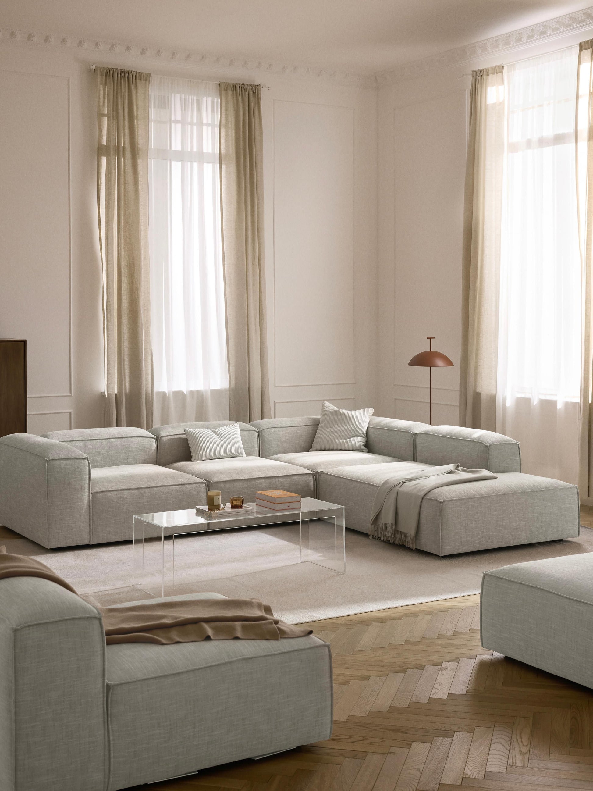 Lenskov Modular XL Corner Sofa (4-Seater) in Linen Blend
