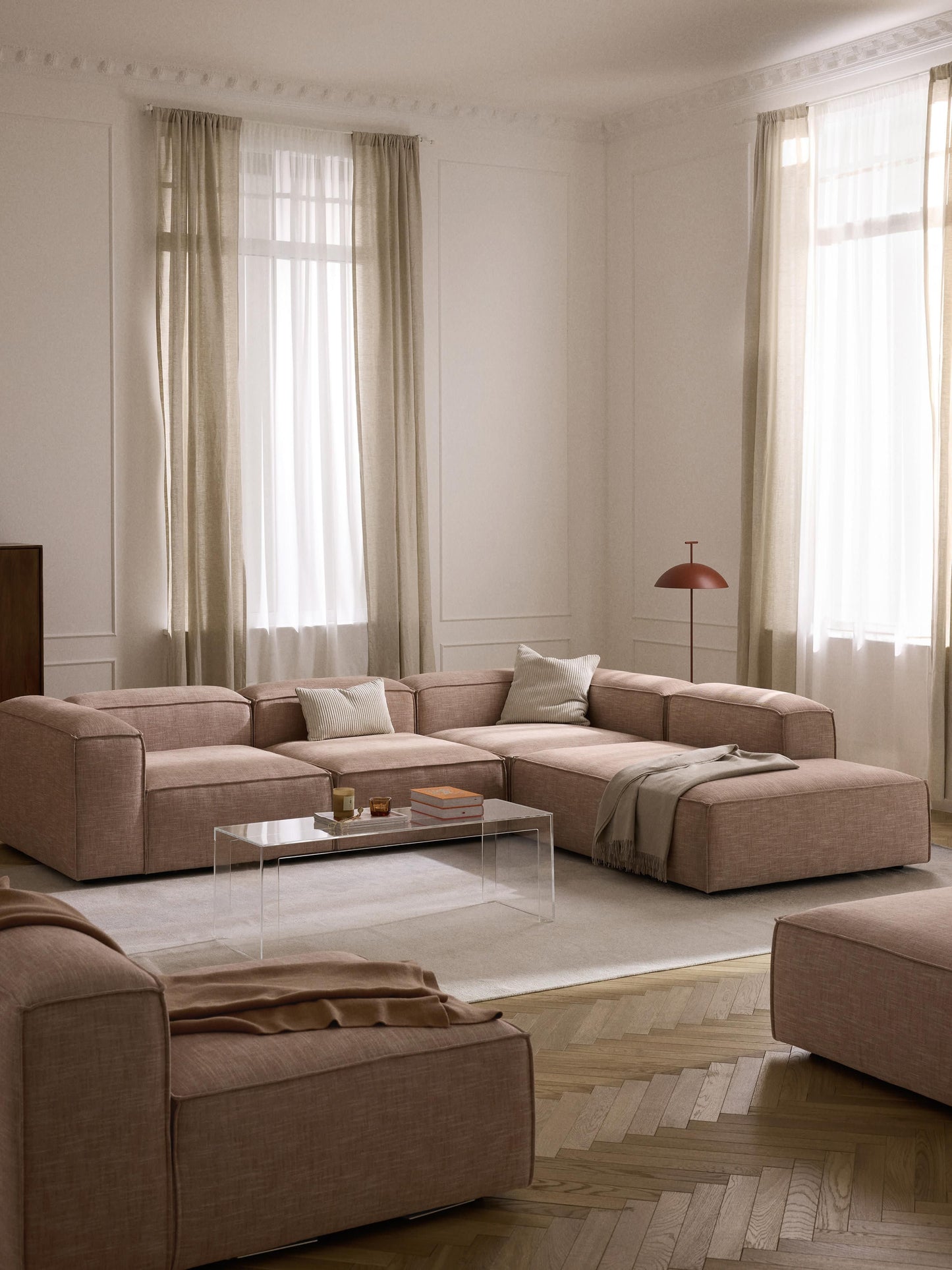 Lenskov Modular XL Corner Sofa (4-Seater) in Linen Blend