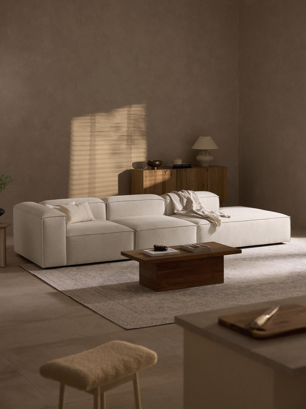 Lenskov Modular XL Linen Blend Ottoman