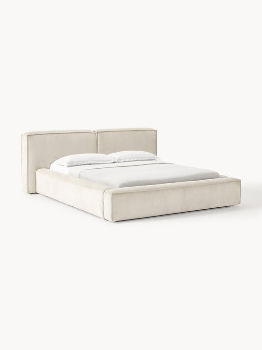 Lenskov Upholstered Corduroy Bed with Storage