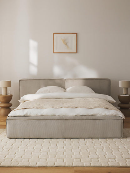 Lenskov Upholstered Corduroy Bed with Storage
