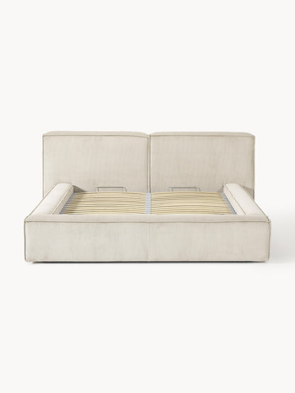 Lenskov Upholstered Corduroy Bed with Storage