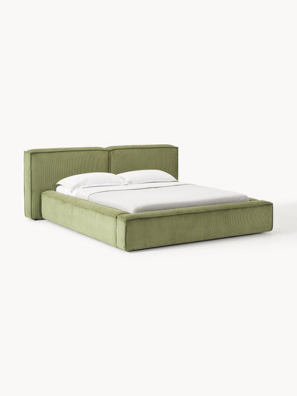 Lenskov Upholstered Corduroy Bed with Storage