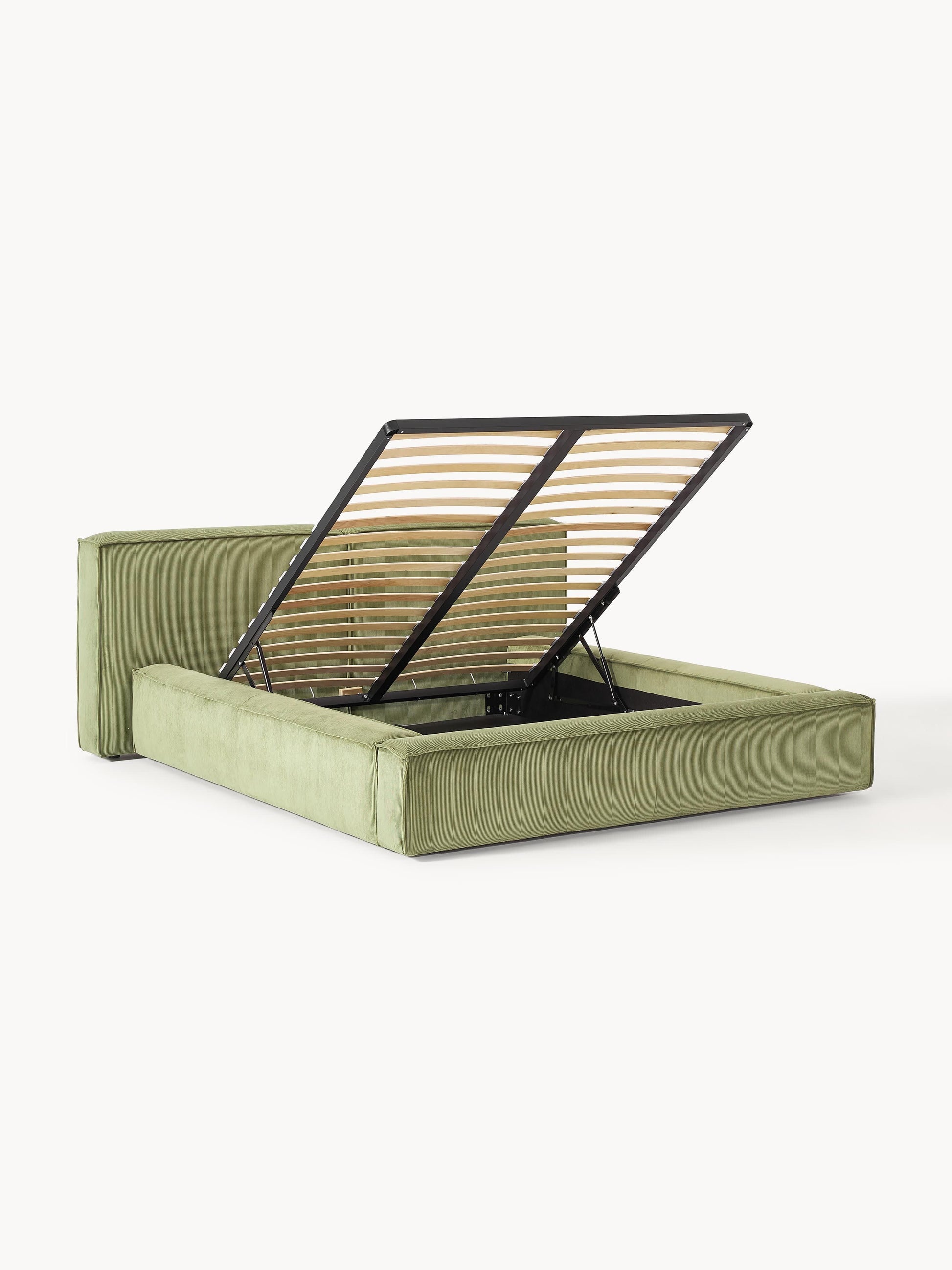 Lenskov Upholstered Corduroy Bed with Storage