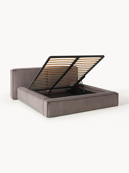 Lenskov Upholstered Corduroy Bed with Storage