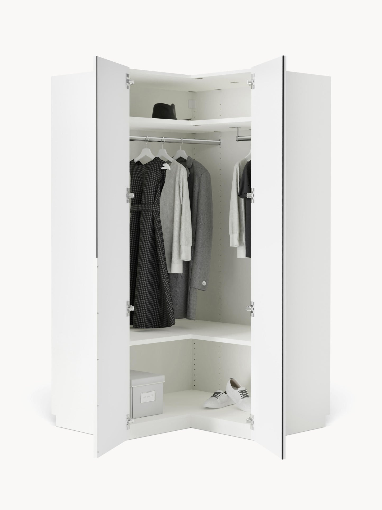 Leomvara Modular Corner Wardrobe, 115 cm Wide, in Various Sizes