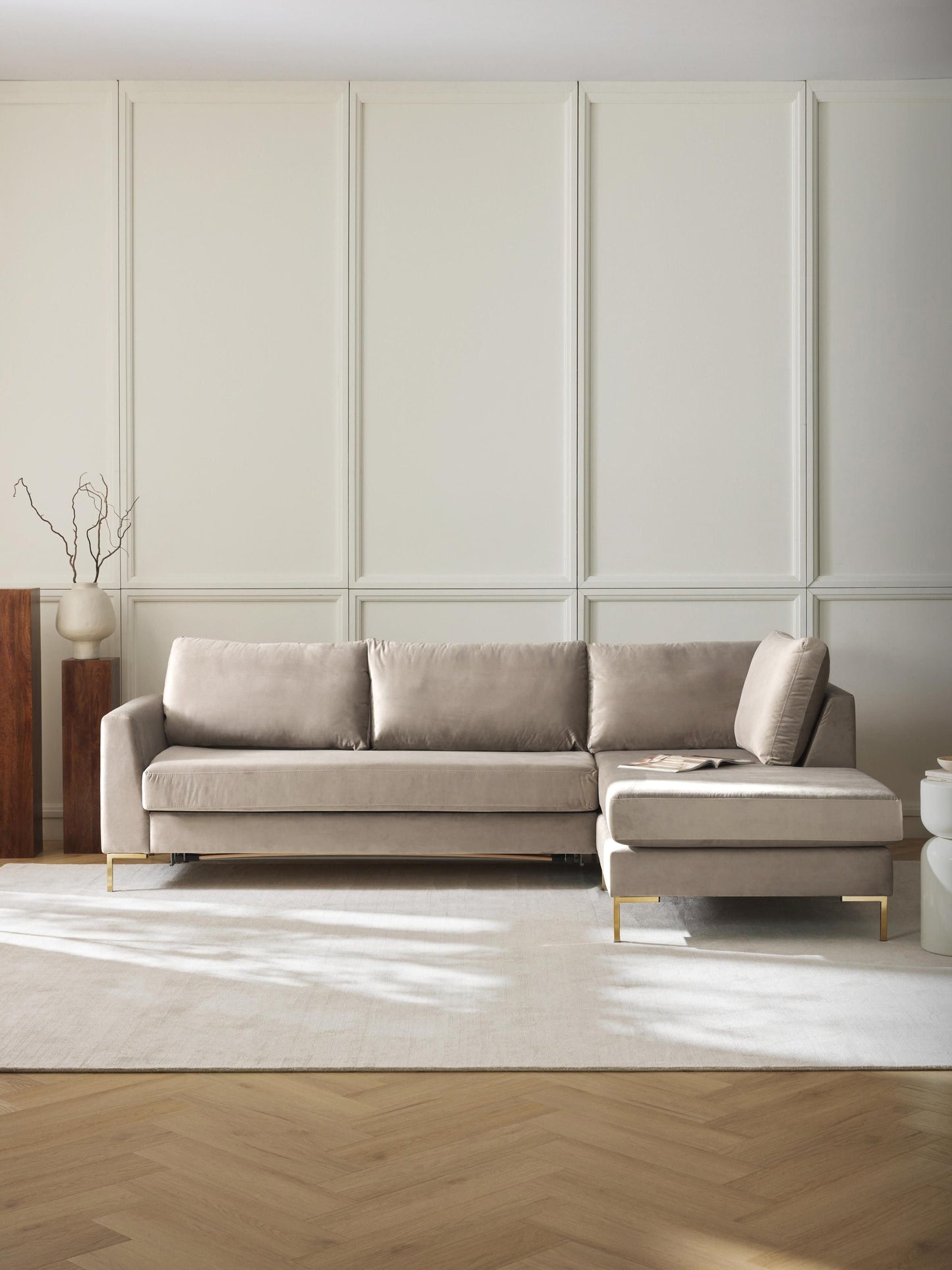 Lunmaree 3-Seater Velvet Sofa Bed with Mattress