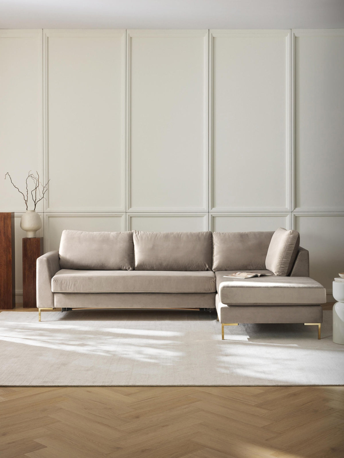 Lunmaree 3-Seater Velvet Sofa Bed with Mattress