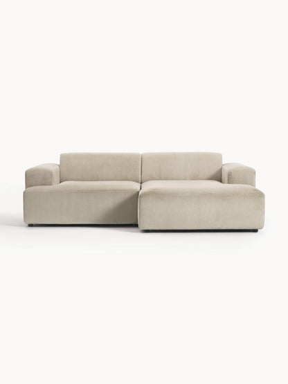Melvaine Corner Sofa in Corduroy, 3-Seater