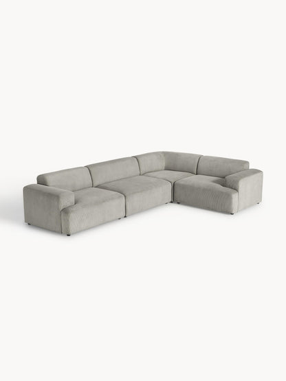 Melvaine Large Corner Sofa in Corduroy (4-Seater)