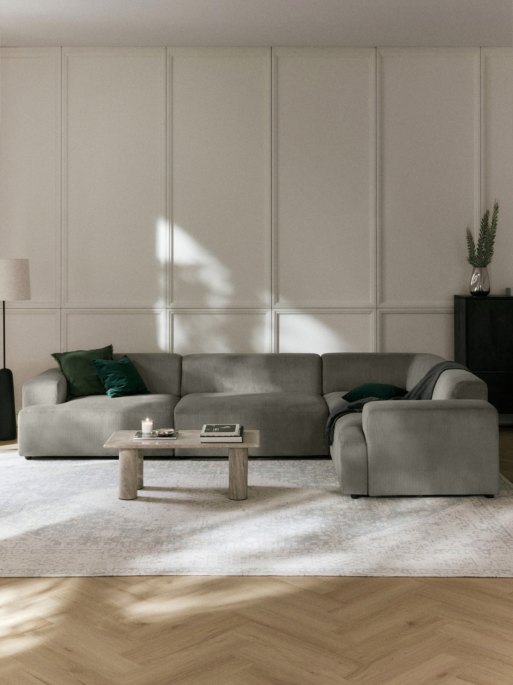 Melvaine Large Corner Sofa in Corduroy (4-Seater)