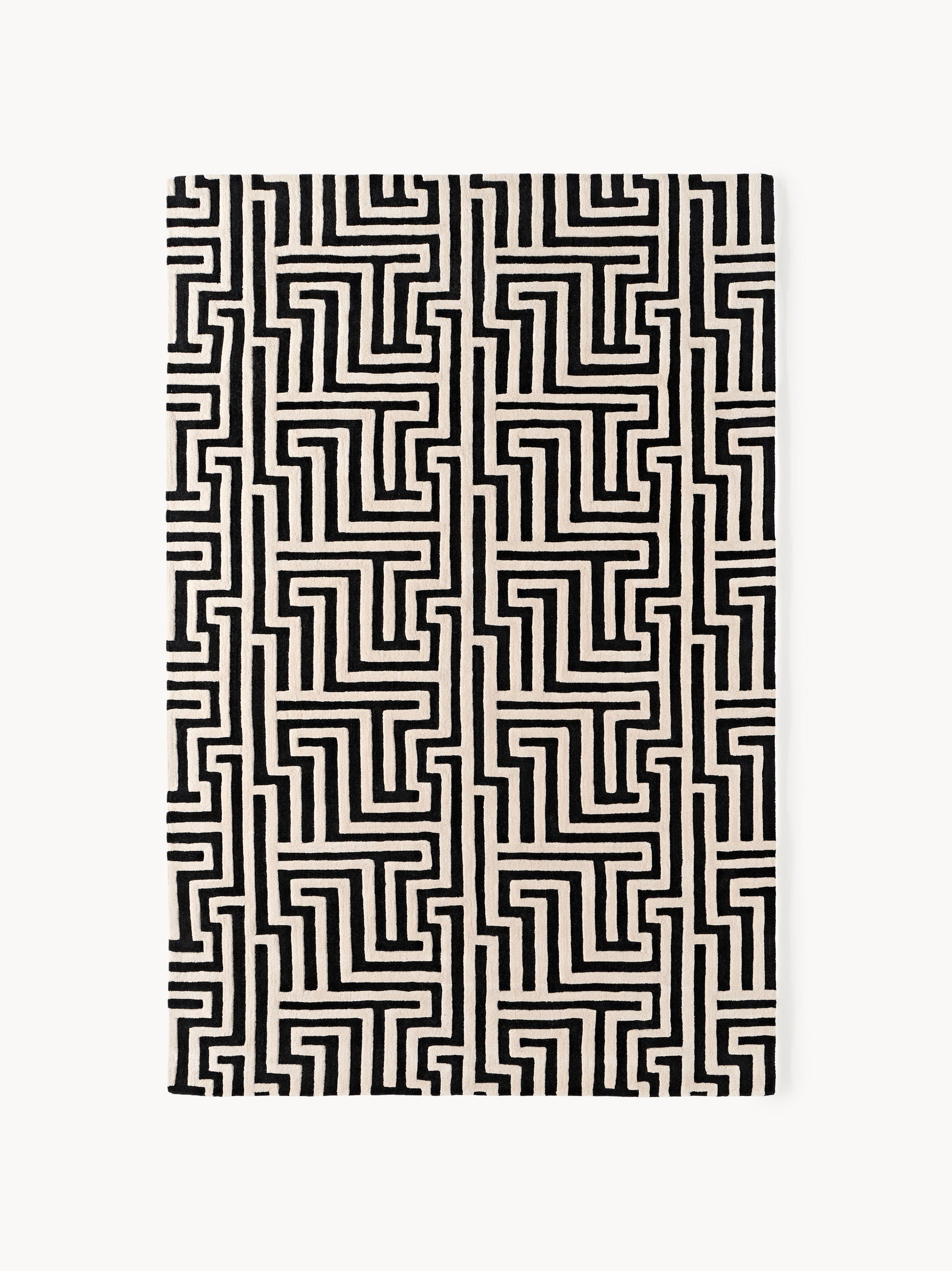 Montvaire Wool Rug, Hand-Tufted, with Raised High-Low Texture