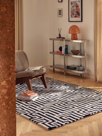 Montvaire Wool Rug, Hand-Tufted, with Raised High-Low Texture