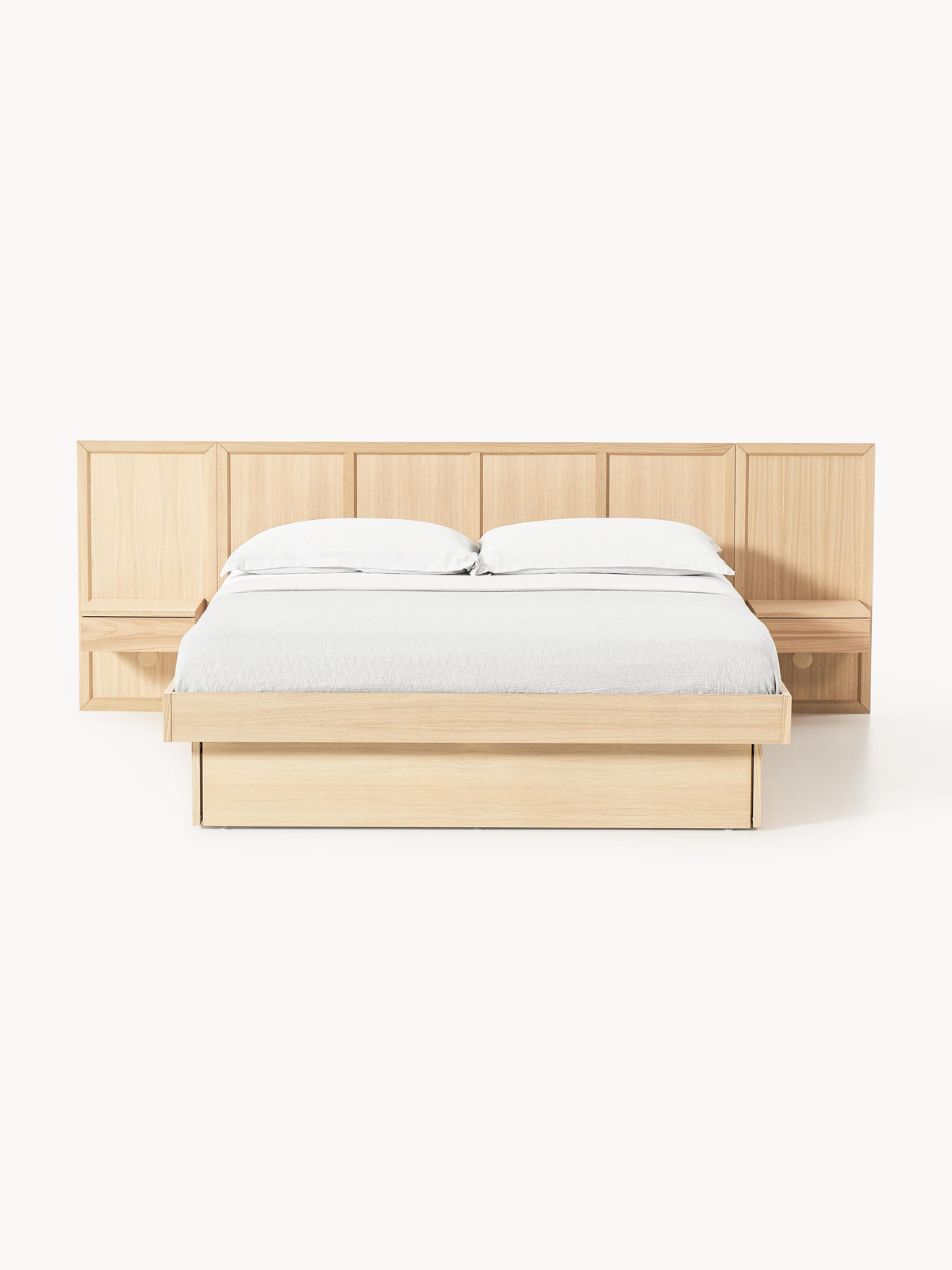 Nantoral Wooden Bed with Bedside Tables and Headboard