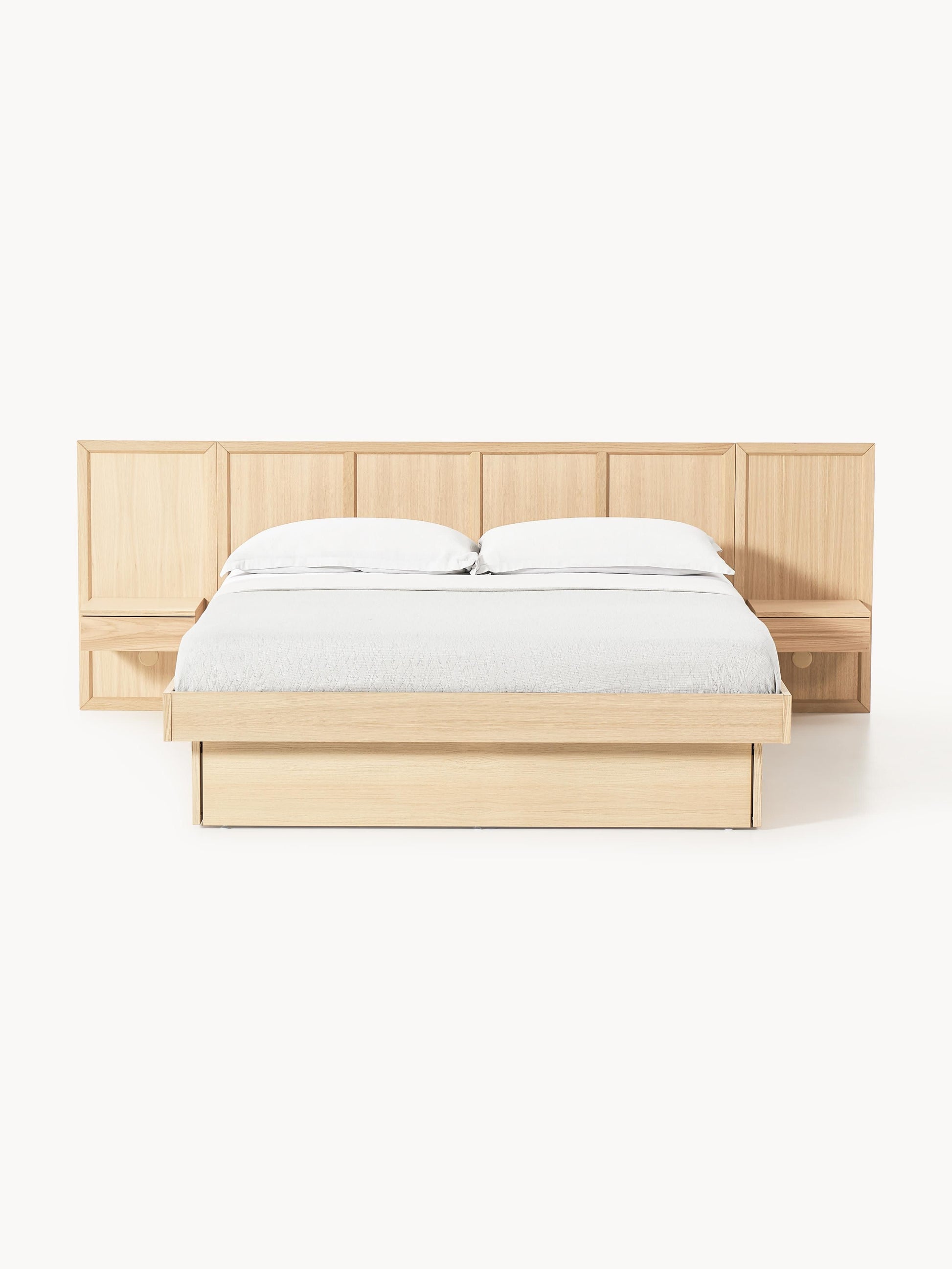 Nantoral Wooden Bed with Bedside Tables and Headboard