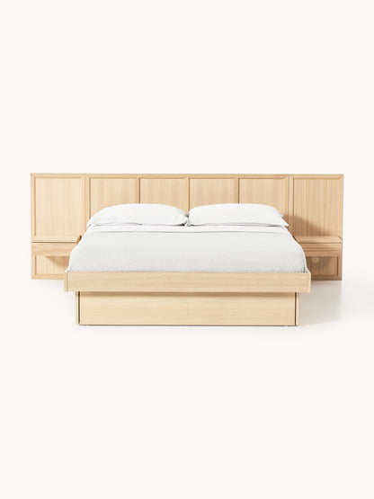 Nantoral Wooden Bed with Bedside Tables and Headboard
