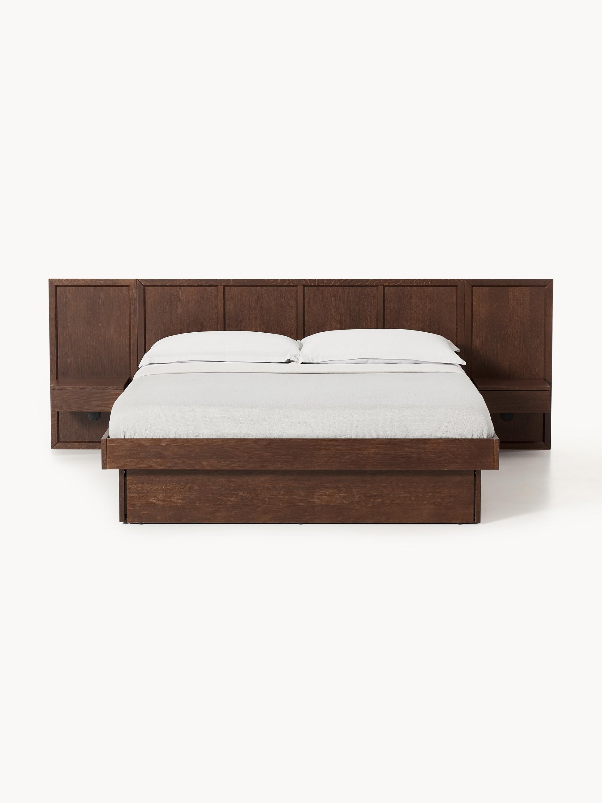 Nantoral Wooden Bed with Bedside Tables and Headboard