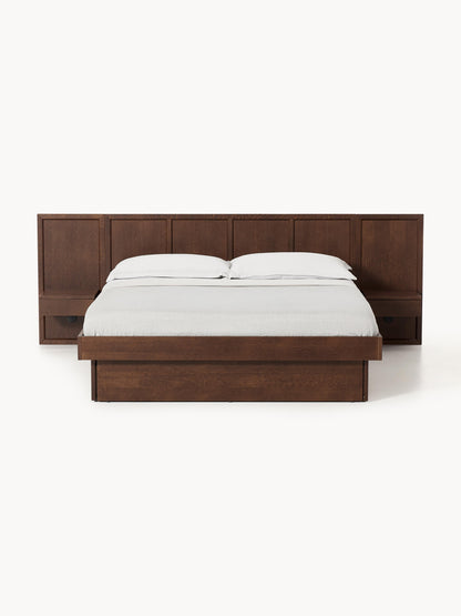 Nantoral Wooden Bed with Bedside Tables and Headboard
