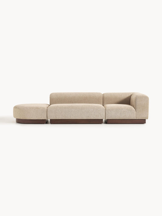 Natlivon Modular Ottoman in Teddy Bouclé with Stool (Left/Right)
