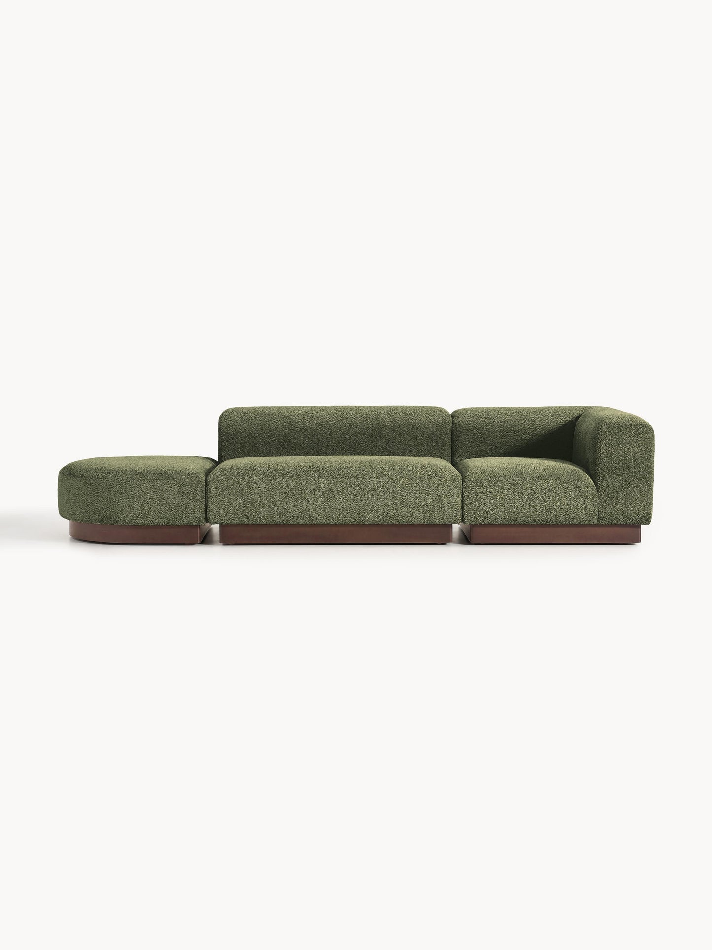 Natlivon Modular Ottoman in Teddy Bouclé with Stool (Left/Right)