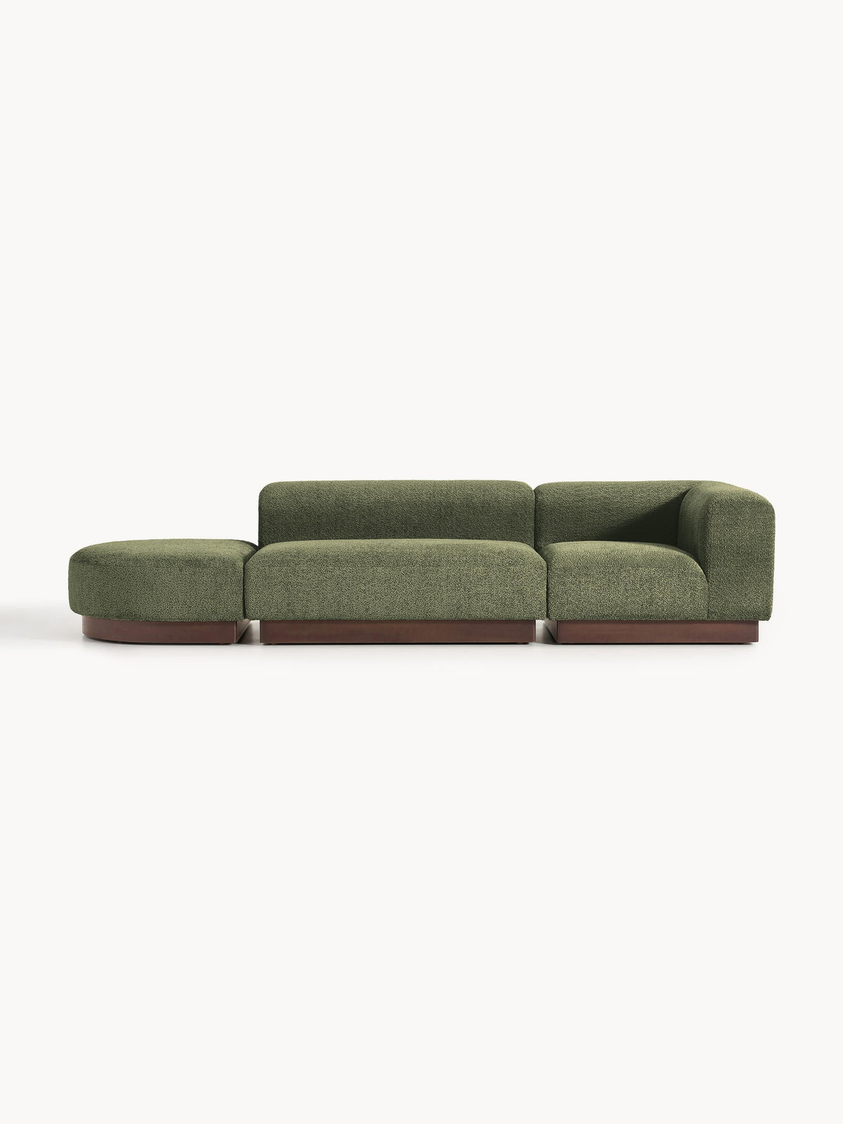 Natlivon Modular Ottoman in Teddy Bouclé with Stool (Left/Right)