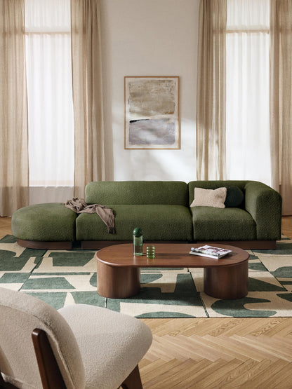 Natlivon Modular Ottoman in Teddy Bouclé with Stool (Left/Right)
