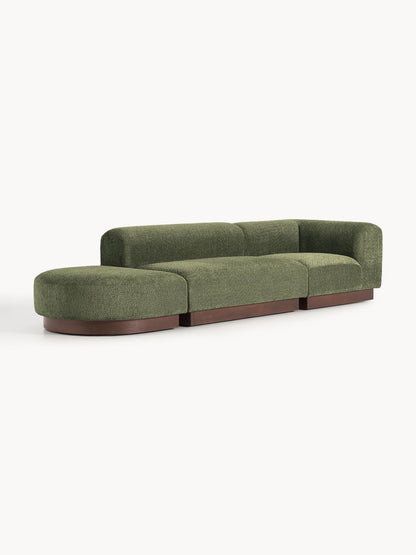 Natlivon Modular Ottoman in Teddy Bouclé with Stool (Left/Right)