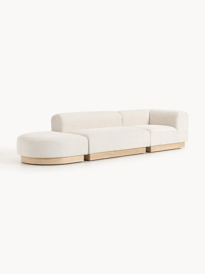 Natlivon Modular Ottoman in Teddy Bouclé with Stool (Left/Right)