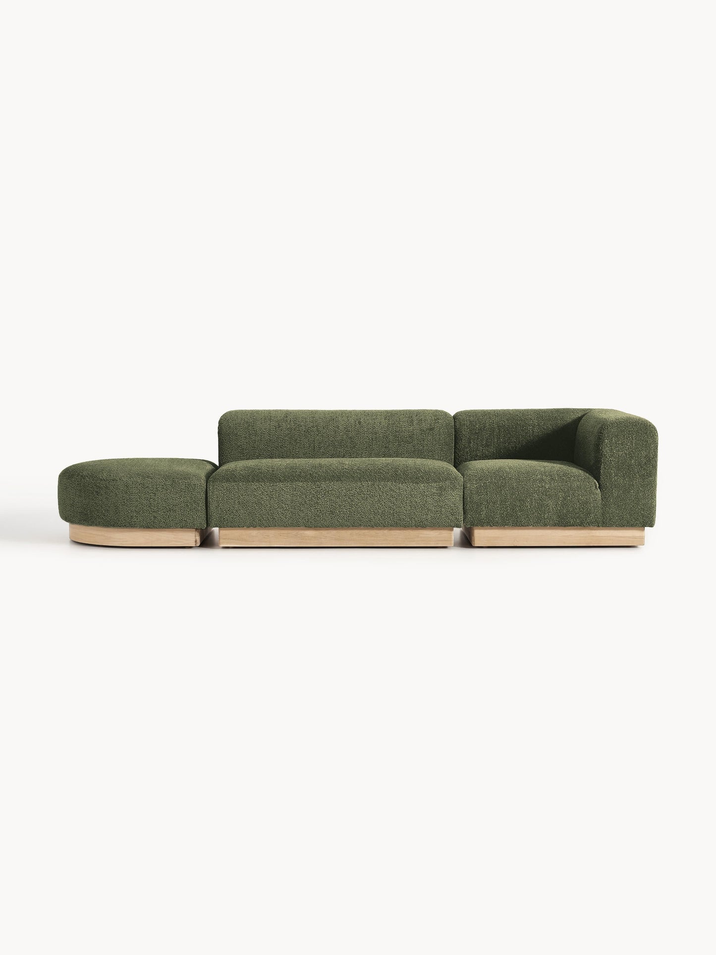 Natlivon Modular Ottoman in Teddy Bouclé with Stool (Left/Right)