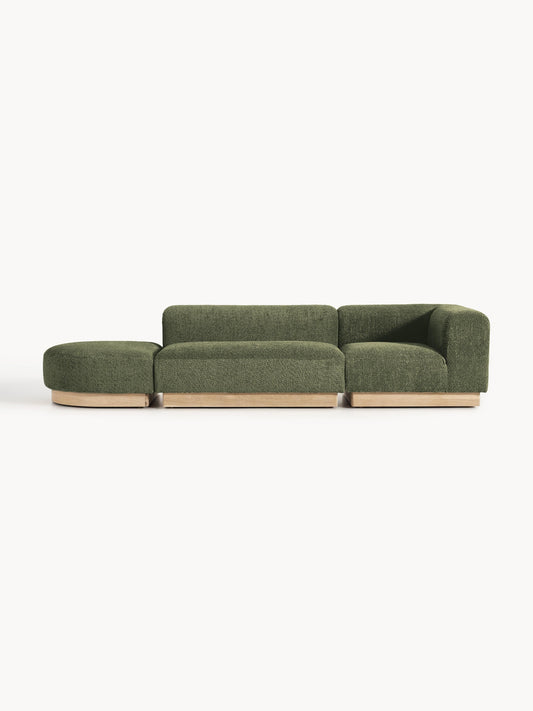 Natlivon Modular Ottoman in Teddy Bouclé with Stool (Left/Right)