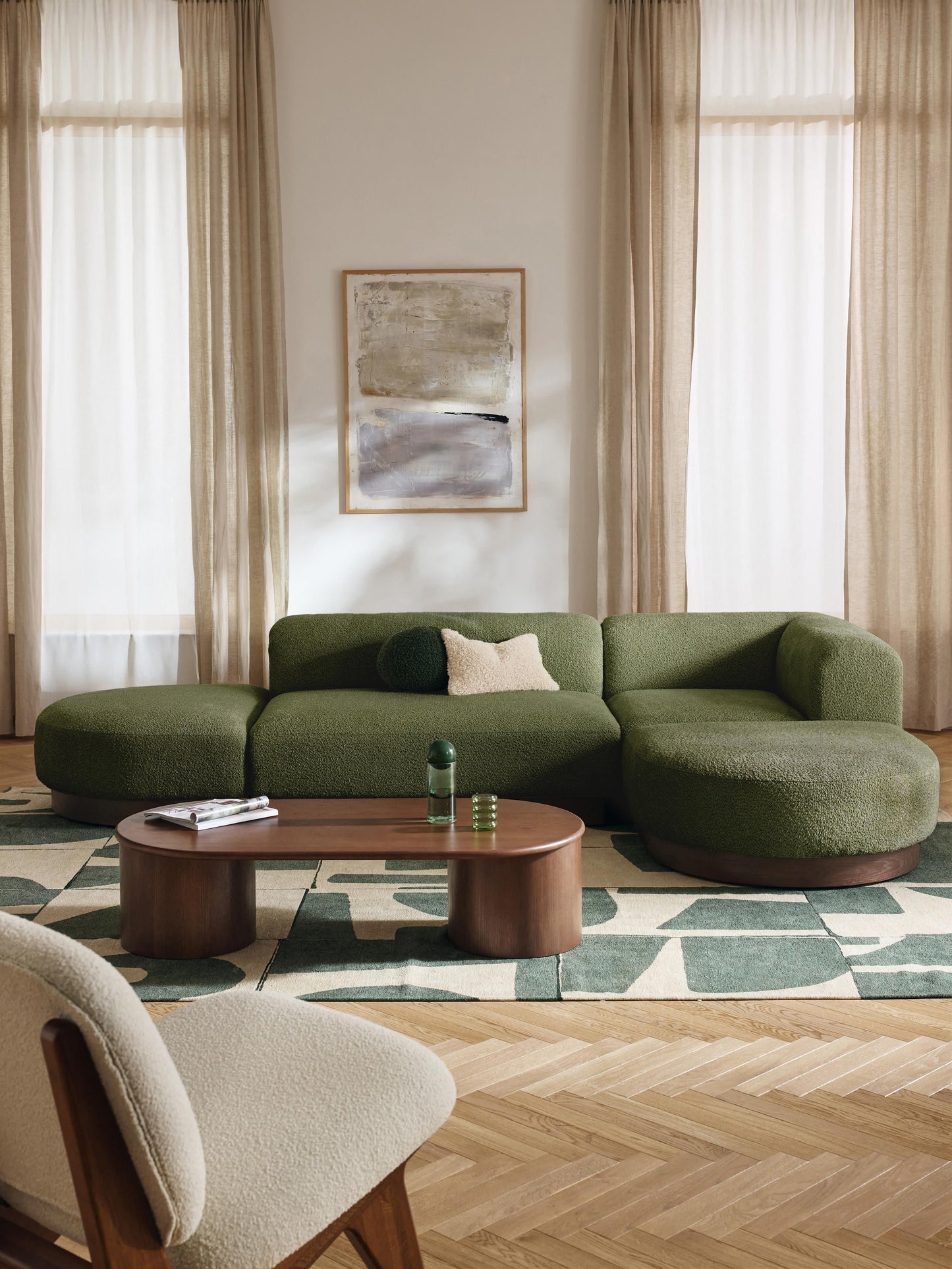 Natlivon Modular Teddy Bouclé Corner Sofa
