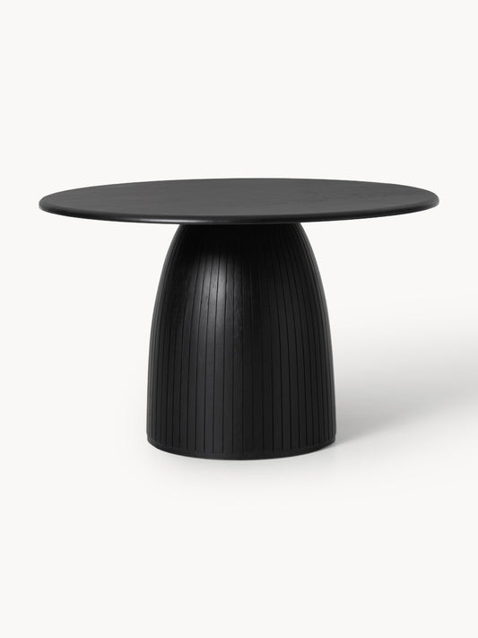 Nelvaise Round Dining Table with Fluted Texture, in Various Sizes