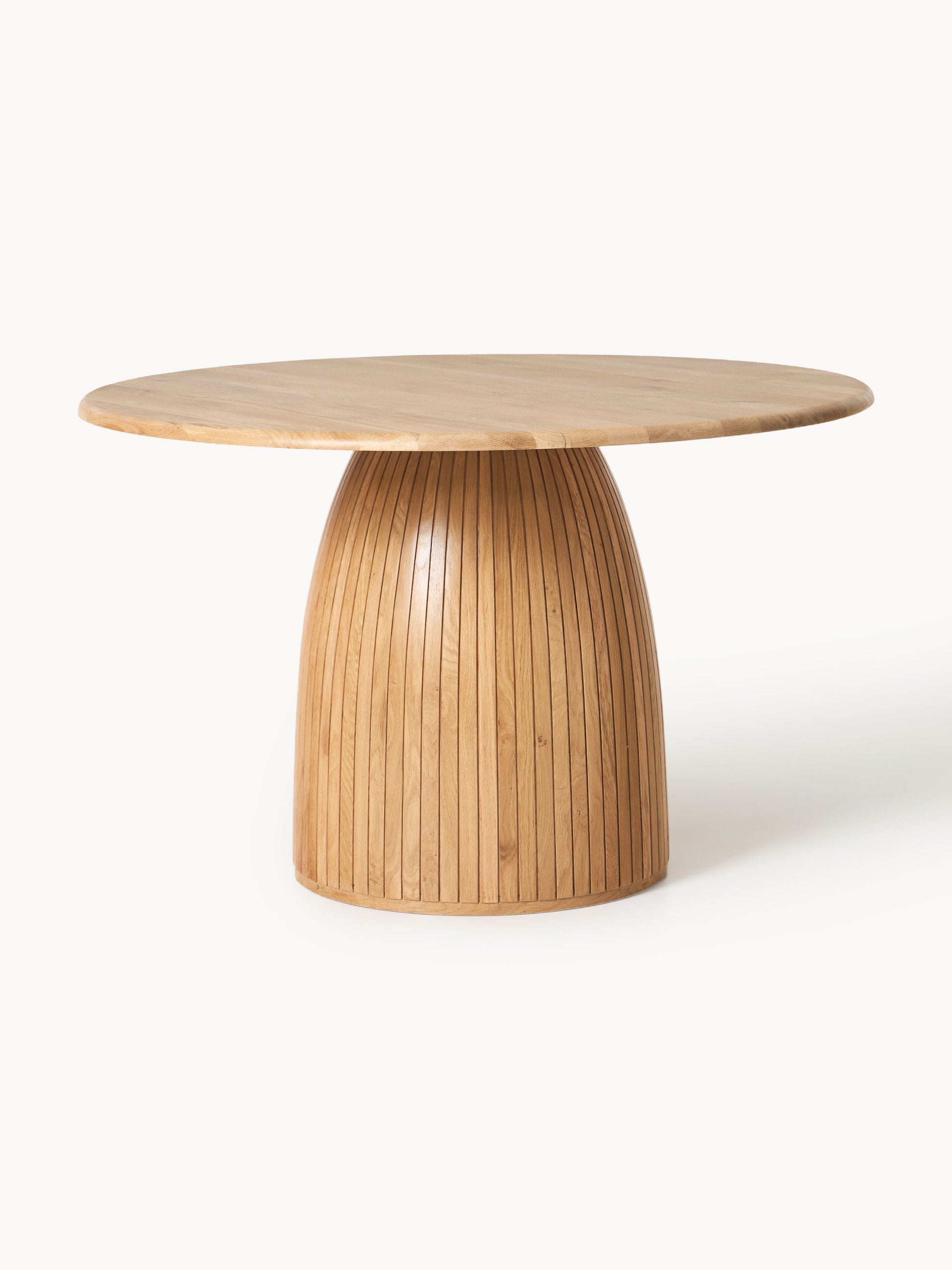 Nelvaise Round Dining Table with Fluted Texture, in Various Sizes